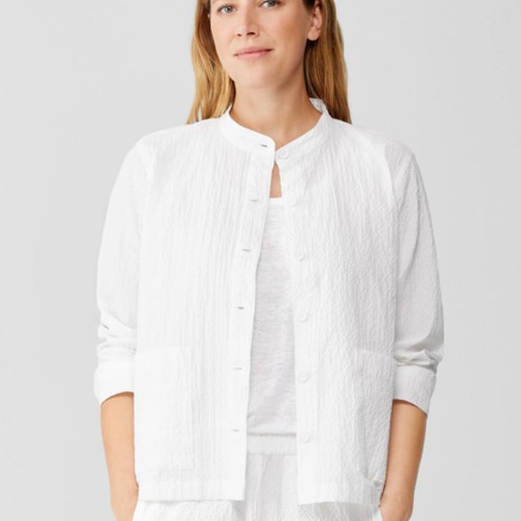 Organic Cotton watermelon Pucker Mandarin Collar Jacket - Sz L - Picture 11 of 11